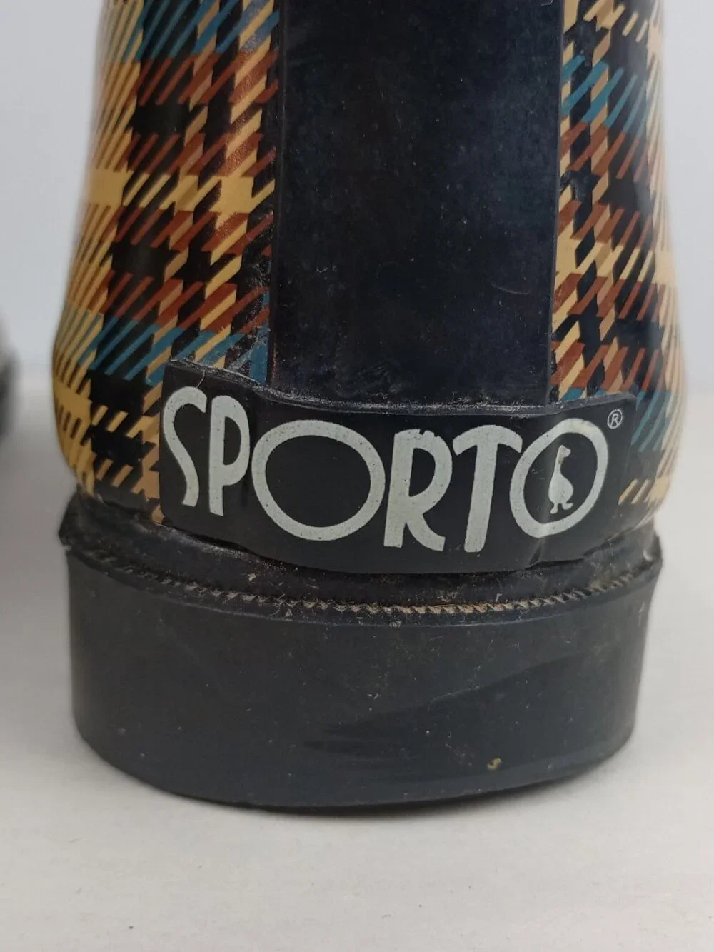 Sporto Womens 10M Amy Yellow Red Blue Black Plaid Rubber Wellington Rain‎ Boots